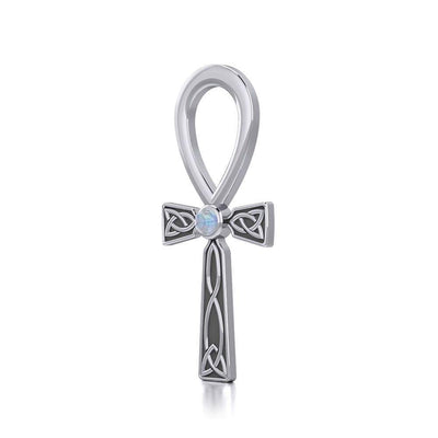 Celtic Ankh Silver Pendant with Gem TPD5812