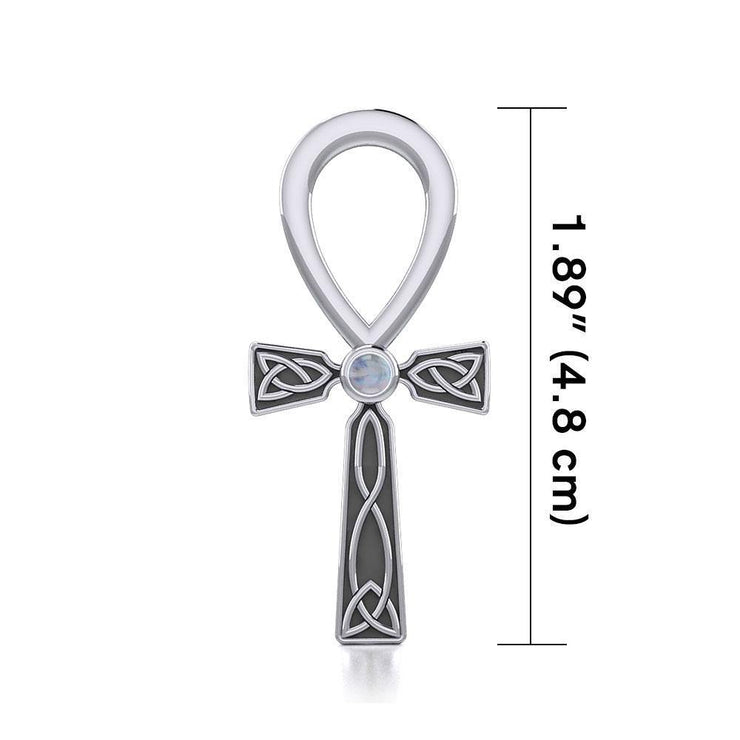 Celtic Ankh Silver Pendant with Gem TPD5812