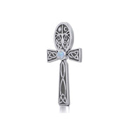 Celtic Ankh Tree of Life Silver Pendant with Gem TPD5813