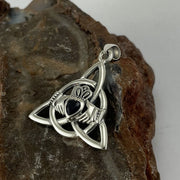 Triquetra Claddagh with Gemstone Silver Pendant TPD5814