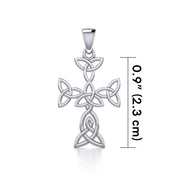 Celtic Triquetra or Trinity Knot Cross Silver Pendant TPD5815