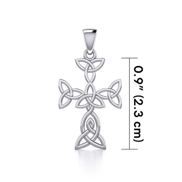 Celtic Triquetra or Trinity Knot Cross Silver Pendant TPD5815