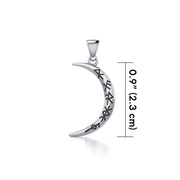 Crescent Moon with Meaningful Bind Runes Small Pendant TPD5832