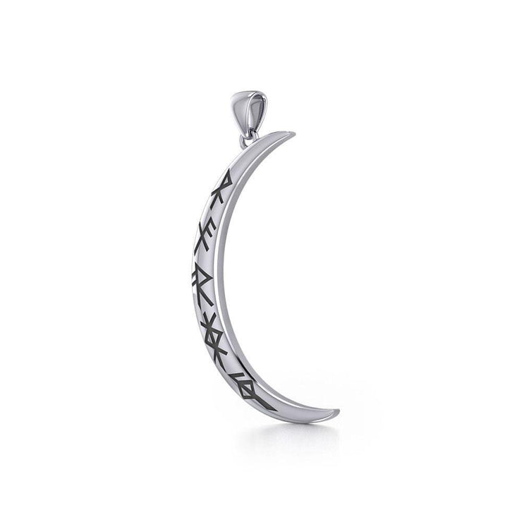 Crescent Moon with Meaningful Bind Runes Large Pendant TPD5833