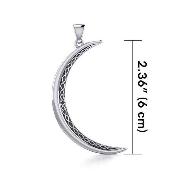Crescent Moon with Celtic Design Large Pendant TPD5835