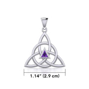 Celtic Triquetra Recovery Pendant with Gemstone TPD5837