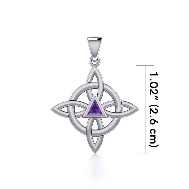 Celtic Four Point Knot Recovery Pendant with Gemstone TPD5841