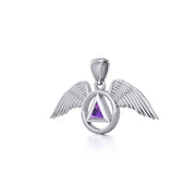 Angel Wings Recovery Pendant with Gemstone TPD5844