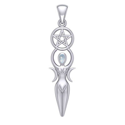 Goddess Silver Pendant with Gemstone TPD5860