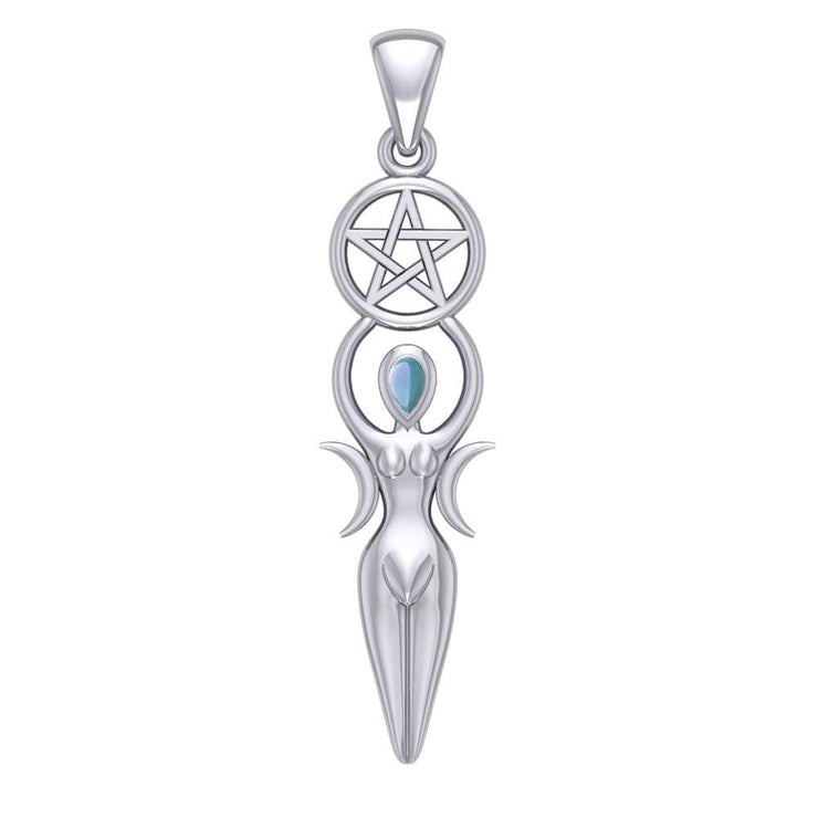 Goddess Silver Pendant with Gemstone TPD5860