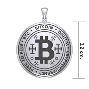 Bitcoin Sterling Silver Large Pendant TPD5862