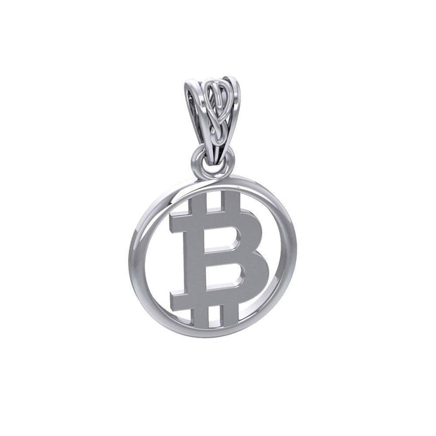 Bitcoin Sterling Silver Small Pendant TPD5863