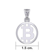 Bitcoin Sterling Silver Small Pendant TPD5863
