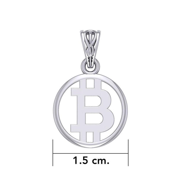 Bitcoin Sterling Silver Small Pendant TPD5863