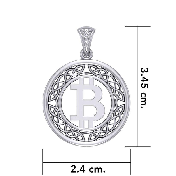 Celtic Bitcoin Sterling Silver Small Pendant TPD5864