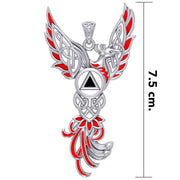 Celtic Phoenix Recovery Silver Pendant with Enamel TPD5874