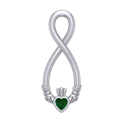 Irish Claddagh Infinity Silver Pendant TPD5879
