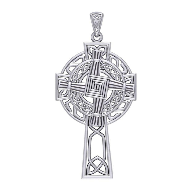 Saint Brigids Celtic Cross Silver Pendant TPD5881