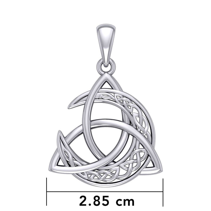 Trinity Knot with Celtic Crescent Moon Silver Pendant TPD5884