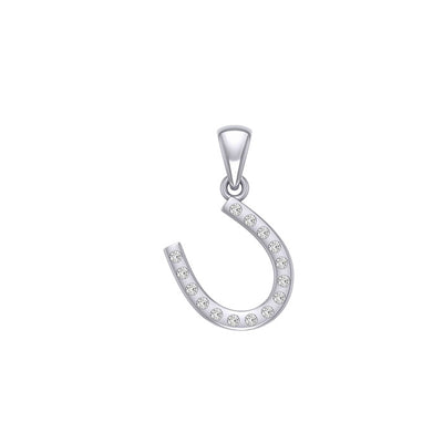 Horseshoe with Gems Silver Pendant TPD5893