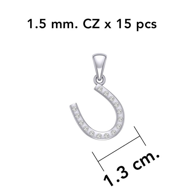 Horseshoe with Gems Silver Pendant TPD5893