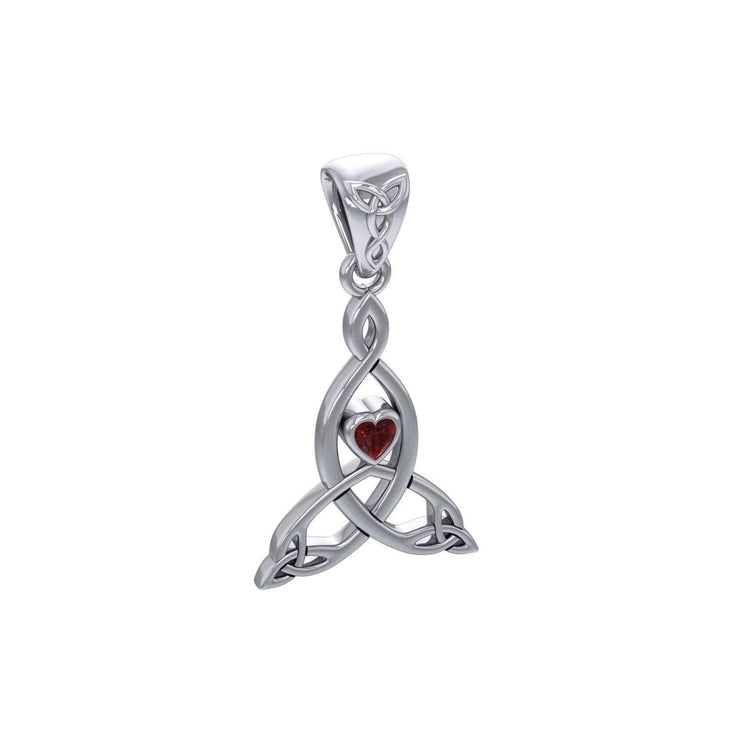 Celtic Mother Knot Silver Pendant with Gemstone TPD5911