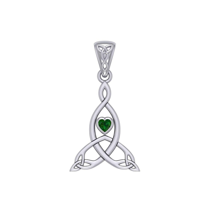 Celtic Mother Knot Silver Pendant with Gemstone TPD5911