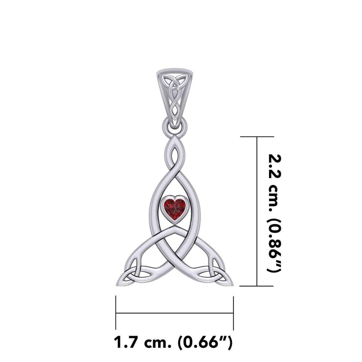 Celtic Mother Knot Silver Pendant with Gemstone TPD5911