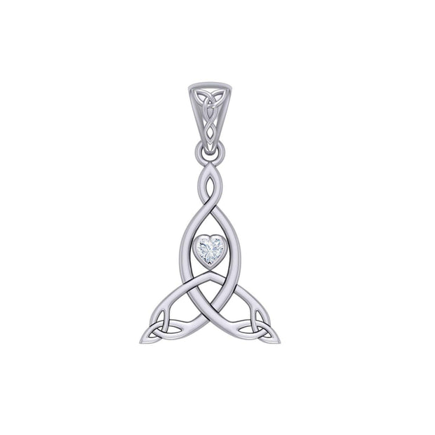 Celtic Mother Knot Silver Pendant with Gemstone TPD5911