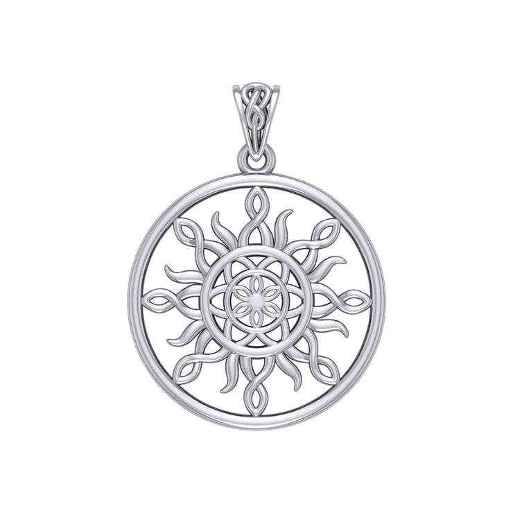 The Sun and Flower of Life Silver Pendant TPD5925