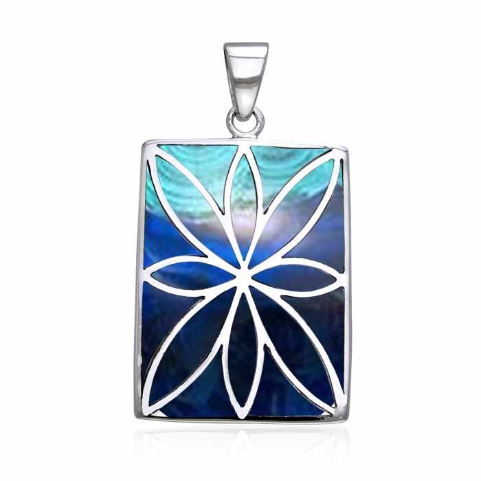 Flower Flat Cabochon Rectangle Pendant TPD593