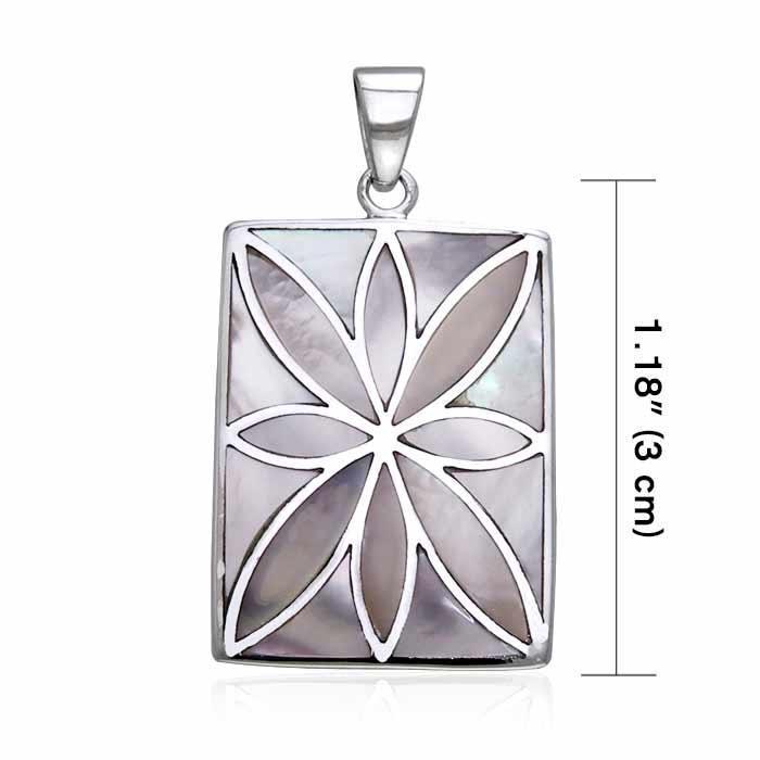 Flower Flat Cabochon Rectangle Pendant TPD593