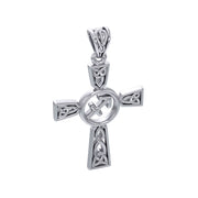 Celtic Cross Sagittarius Astrology Zodiac Sign Silver Pendant TPD5956