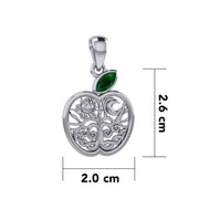 Celtic Spiritual Fruit Apple with Tree of Life Silver Pendant with Gemstone TPD5986