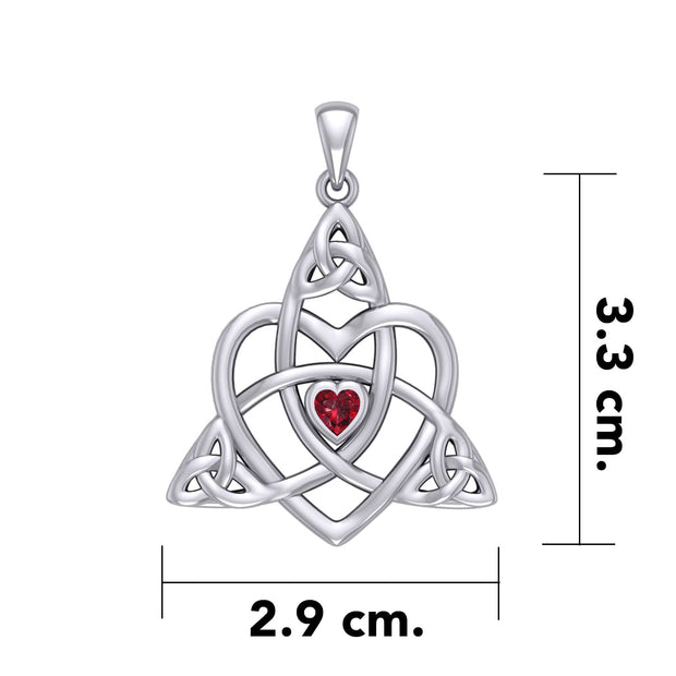 Celtic Heart Birthstone Trinity Silver Pendant TPD5990
