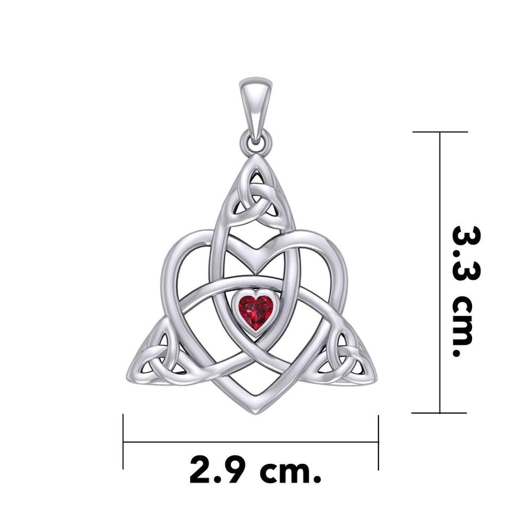 Celtic Heart Birthstone Trinity Silver Pendant TPD5990