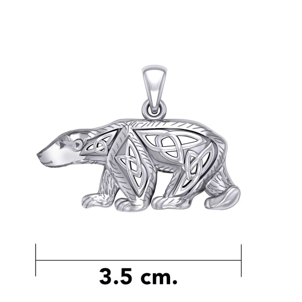 Celtic Spirit of The Arctic Polar Bear Silver Pendant TPD6017