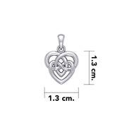 Celtic Infinity Knotwork Heart Silver Pendant TPD6020