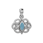 Celtic Double Heart And Infinity Pendant With Gemstone TPD6043