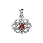 Celtic Double Heart And Infinity Pendant With Gemstone TPD6043