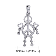 Peace and Love Doll Silver Pendant TPD6105