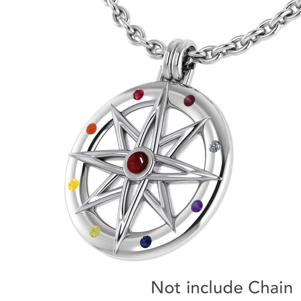 Wander through my compass ~ Sterling Silver Pendant Jewelry and gemstone TPD683