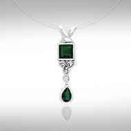 Celtic Knotwork and Gems Silver Pendant TPD701