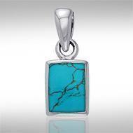 Rectangle Cabochon Silver Pendant TPD737