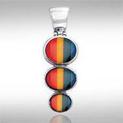 Flat Tiered Cabochon Silver Pendant TPD746