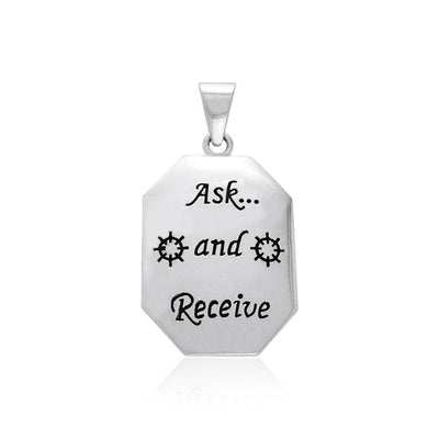 Empowering Words Ask and Receive Silver Pendant TPD780 Pendant