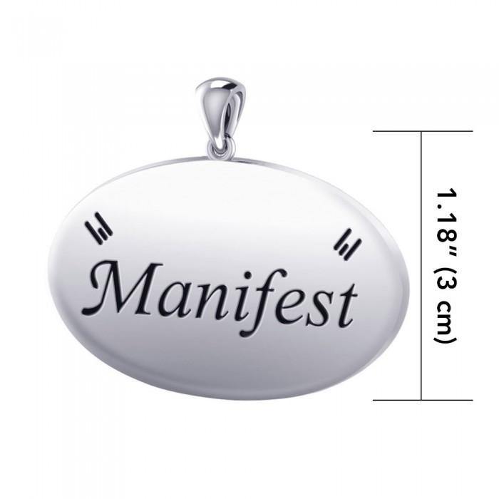 Empowering Words Manifest Silver Pendant TPD789