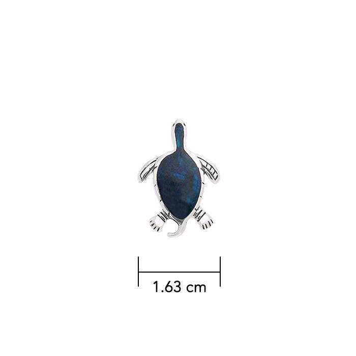 Inlaid Sea Turtle Silver Pendant TPD829