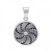 Safe in Shield ~ Sterling Silver Viking Warrior Shield Pendant Jewelry TPD845