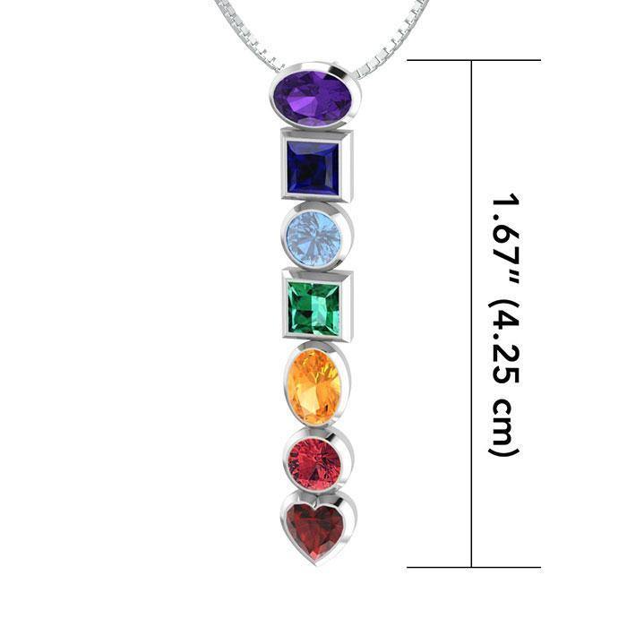 An inspirational healing ~ Sterling Silver Chakra Pendant with Gemstones TPD856